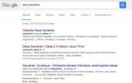 Keyword ‘Desa Sawahan’ di Google, Website Desa Sawahan Ponjong Berada di Paling Atas 