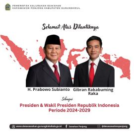 Selamat dan Sukses Presiden Republik Indonesia 2024-2029